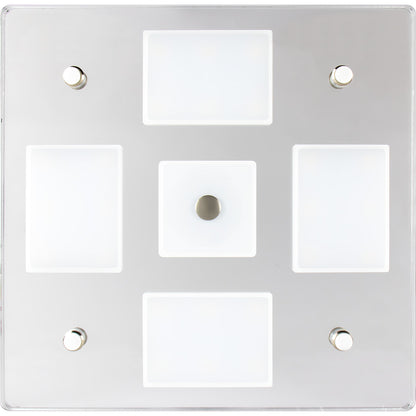 Sea-Dog Square LED Mirror Light w/On/Off Dimmer - White  Blue