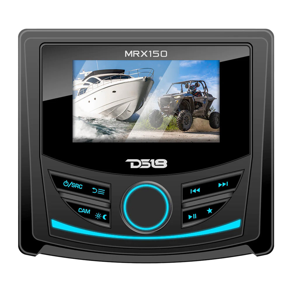 DS18 MRX150 2 Zone Marine  Powersports Head Unit w/3" Color TFT Display  Bluetooth - 4 x 40W