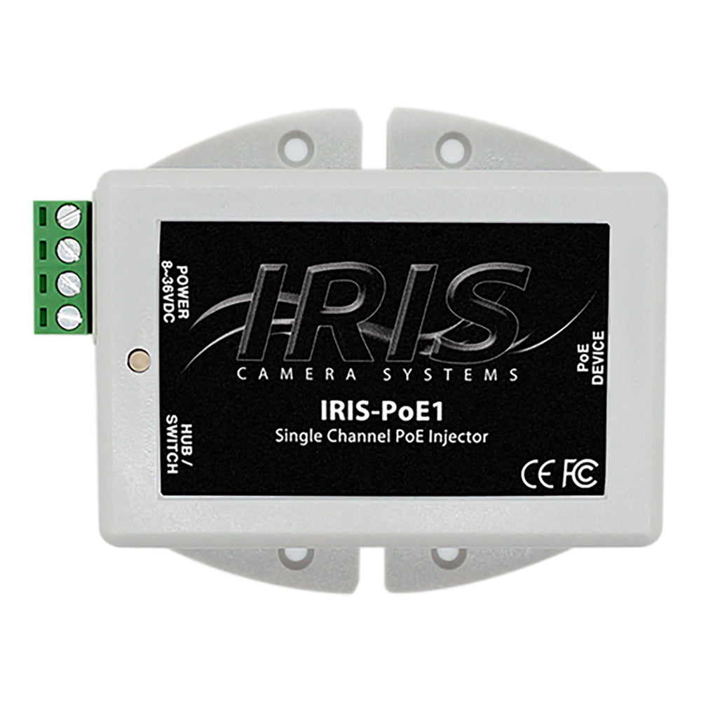 Iris Single Channel PoE Injector - 8-36VDC Input Voltage  48VDC Output